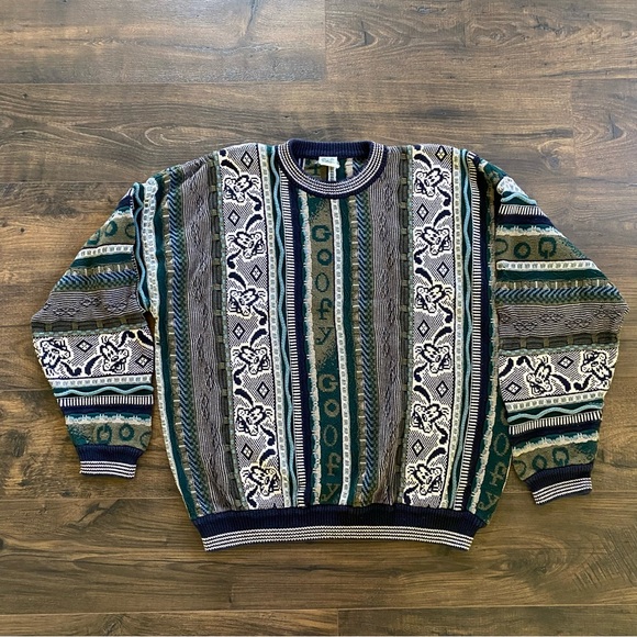 Disney Other - Vintage Disney Catalog Goofy Coogi style textured twist knit sweater size XXL